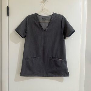 FIGS Charcoal V-Neck Scrub Top